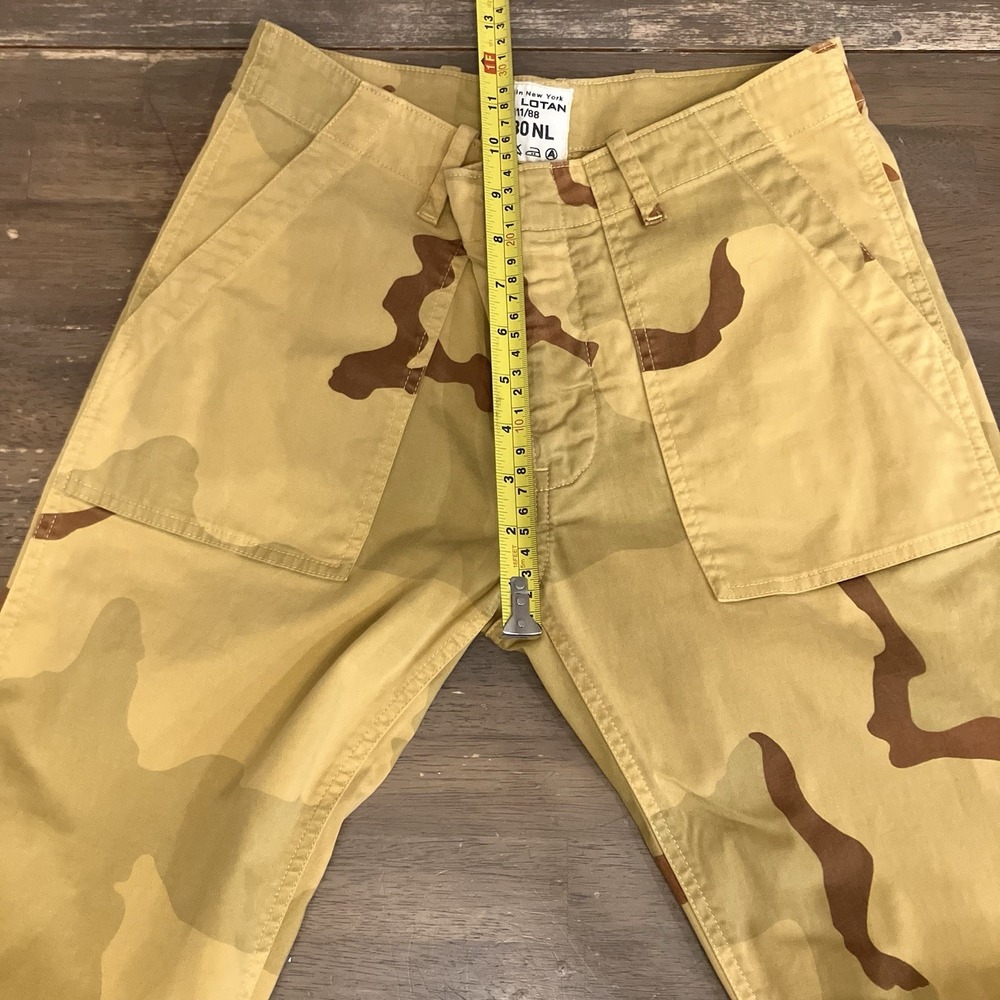 Nili Lotan New York Jenna Pants Womens 4 Yellow Camo Pocket Casual 29x27 Raw Hem - Picture 9 of 10